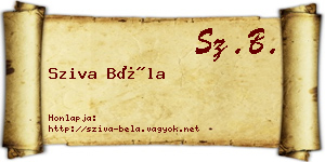 Sziva Béla névjegykártya