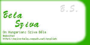 bela sziva business card